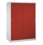 Werkstattschrank 2169-00, Stahl abschließbar, 5 OH, 160 x 195 x 60 cm, rot/lichtgrau