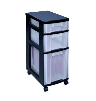 Aufbewahrungsbox DT1021B, 25 + 12 + 7 Liter, mit Deckel, au&szlig;en 420x300x690mm, Kunststoff transparent