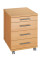 Rollcontainer 05277Z Holz buche, 3 normale Schubladen, mit extra Utensilienauszug