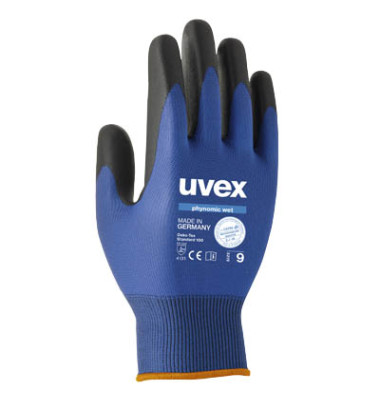 Montagehandschuhe phynomic WET, Aqua-Polymer-Schaum, blau/anthrazit, Größe 9 / L