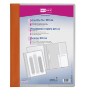 Schnellhefter VELOFORM 4741030, A4, orange, Kunststoff, Vorderdeckel transparent