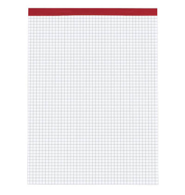 Briefblock 5155532, Lineatur 22 / kariert, A4, 80g, ohne , 50 Blatt