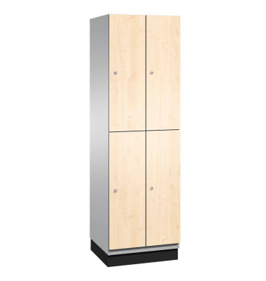 Schließfachschrank Cambio 45101-20, Metall, 2 Abteile mit 8 Fächern, abschließbar, 60x198cm (BxH), birke