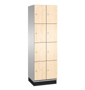 Schließfachschrank Cambio 45103-20, Metall, 2 Abteile mit 8 Fächern, abschließbar, 60x198cm (BxH), birke