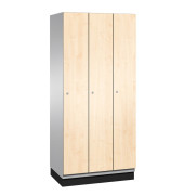 Spind Cambio 45100-30, Metall, 3 Abteile mit 3 Fächern, abschließbar, 90x198cm (BxH), birke