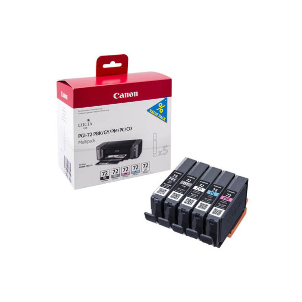 4960999974217 - PGI-72 PBK GY PM PC CO Multipack - 5er-Pack - Grau Photo schwarz Photo Cyan Photo Magenta Chroma-Optimierer - original - Tintenbehälter