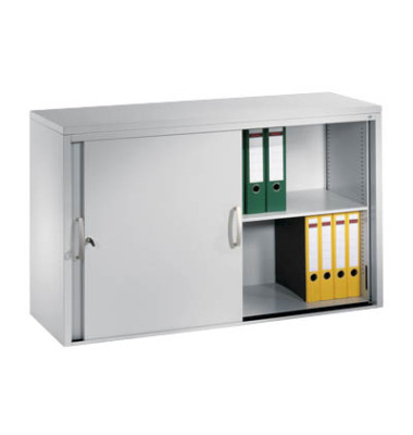 Schiebet&uuml;renschrank C 2000 Acurado 572300S10102, abschlie&szlig;bar, 2x2 OH, lichtgrau, 120x72x40cm (BxHxT)