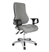 Bürostuhl Top Point Deluxe, grau / chrom, mit Armlehnen, bis 110kg