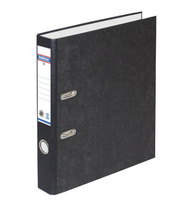 Ordner &Ouml;ko 330074023, A4 50mm schmal Karton Wolkenmarmor schwarz