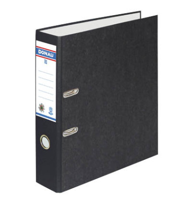 Ordner &Ouml;ko 330238023, A4 75mm breit Karton vollfarbig schwarz marmoriert