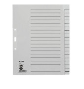 Kartonregister 1220-30-85, 20-teilig blanko, A4+, 100 g/m&sup2;, graue Taben, 20-teilig