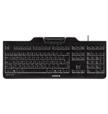 PC-Tastatur KC 1000 SC JK-A0100DE-2, mit Kabel (USB), ergonomisch, leise, flach, Sondertasten, Chipkartenleser, schwarz