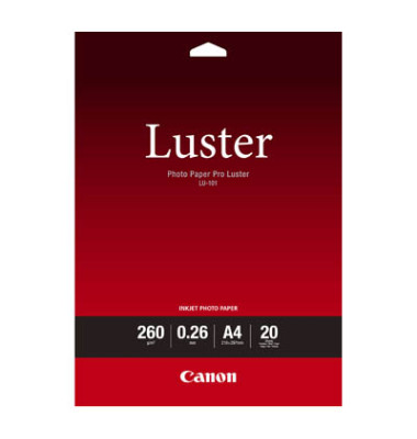 Fotopapier LU-101 Pro Luster 6211B006, A4, für Inkjet, 260g weiß hochglänzend einseitig bedruckbar