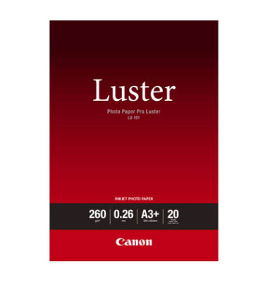 Fotopapier LU-101 Pro Luster 6211B008, A3+, für Inkjet, 260g weiß hochglänzend einseitig bedruckbar