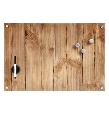 Glas-Magnetboard 11651, 60x40cm, braun, Design Wood