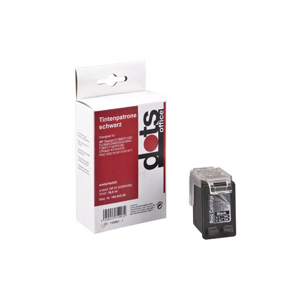 4250073719972 - Druckerpatrone 19004211-DOTS kompatibel zu HP 21 schwarz 4250073719972 Dots 4250073719972 - Druckerpatrone 19004211-DOTS kompatibel zu HP 21 schwarz 4250073719972 Dots
