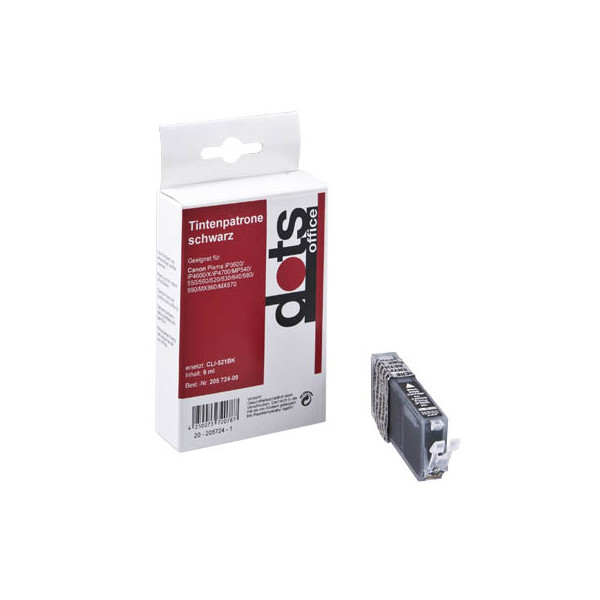 4250073720787 - Druckerpatrone 15090001-DOTS kompatibel zu Canon CLI-521BK schwarz 4250073720787 Dots 4250073720787 - Druckerpatrone 15090001-DOTS kompatibel zu Canon CLI-521BK schwarz 4250073720787 Dots