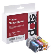 Druckerpatrone 1515,0050-DOTS kompatibel zu Canon CLI-526 C/M/Y, Multipack, cyan, magenta, gelb