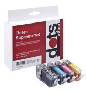 Druckerpatrone 1508,0005-DOTS kompatibel zu Canon PGI-520BK, CLI-521 C/M/Y, Multipack, schwarz, cyan, magenta, gelb