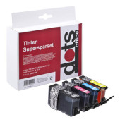 Druckerpatrone 1504,0005-DOTS kompatibel zu Canon PGI-5BK, CLI-8 C/M/Y, Multipack, schwarz, cyan, magenta, gelb