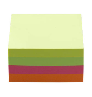 Haftnotizen 221984, 75x75mm, neongelb/-grün/-pink/-orange, quadratisch