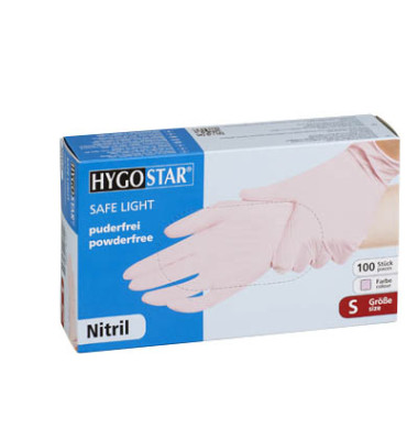 Einmalhandschuhe Hygostar Safe Light 27065 Lebensmittelecht pink Größe S/7 Nitril
