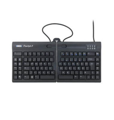 PC-Tastatur Freestyle 2 RGOKB800PB-DE, mit Kabel (USB), ergonomisch, geteilt, leise, Sondertasten, schwarz