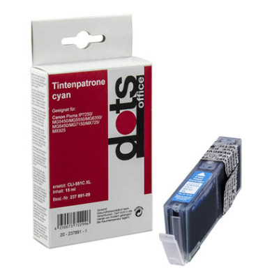 Druckerpatrone cyan ersetzt Canon CLI-551 XL C