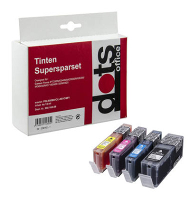 Druckerpatrone SparPack schwarz cyan magenta gelb ersetzt Canon PGI-550 XL PGBK, CLI-551 XL C/M/Y