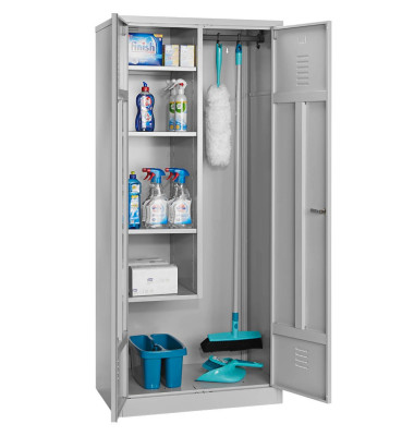 Putzmittelschrank 104527, abschlie&szlig;bar, 0 OH, lichtgrau, 80x180x50cm (BxHxT)