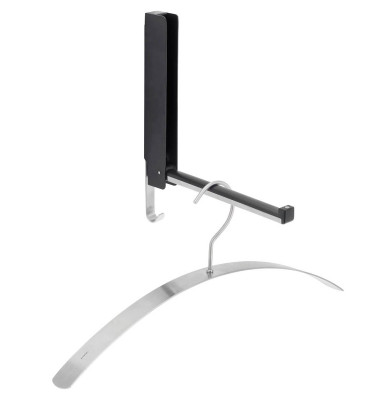 Wandgarderobe   Lanca 63262, Metall, Kunststoff, mit 1 Haken, klappbar, schwarz, 1 Stück