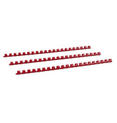 Plastikbinderücken 17120221 rot US-Teilung 21 Ringe auf A4 12mm