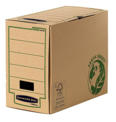 Archivbox Bankers Box  Earth Series A4+ 4473202, A4, braun, innen 14,7x33x25cm, Karton
