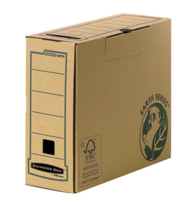 Archivbox Bankers Box  Earth Series A4+ 4473102, A4, braun, innen 9,7x33x25cm, Karton