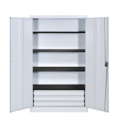 Sicherheitsschrank entero BFZ5 - 12 7035/7035, Stahl abschließbar, 6 OH, 120 x 195 x 50 cm, lichtgrau