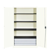 Sicherheitsschrank entero BFZ5 - 12 9010/9010, Stahl abschließbar, 6 OH, 120 x 195 x 50 cm, weiß