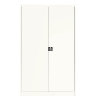 Aktenschrank entero BF5-12 - 9010/9010, Stahl abschließbar, 6 OH, 120 x 195 x 50 cm, weiß