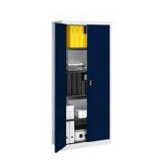 Aktenschrank entero BF4 7035/5003, Stahl abschließbar, 6 OH, 95 x 220 x 42 cm, blau/lichtgrau
