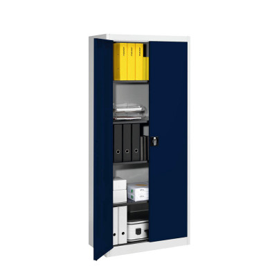 Aktenschrank entero BF4 7035/5003, Stahl abschließbar, 6 OH, 95 x 220 x 42 cm, blau/lichtgrau