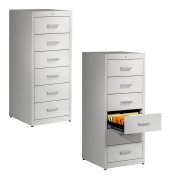 Karteischrank grau 6 Schubladen BVB365K2 7035/7035