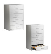 Karteischrank grau 6 Schubladen BVB1E10 7035/7035