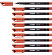 Folienstifte-Set OHPen universal, 842/40, rot, 0,7mm, Rundspitze