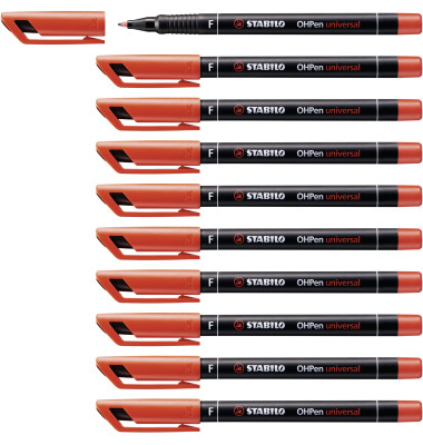 Folienstifte-Set OHPen universal, 842/40, rot, 0,7mm, Rundspitze