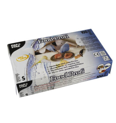 Einweghandschuhe Food Profi, Nitril, lebensmittelecht, blau, Größe 7 / S,