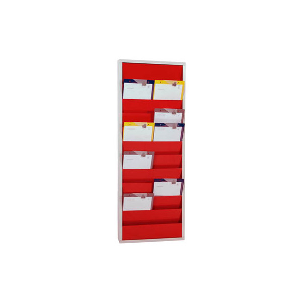 4052301027176 - Planungstafel mit 10 Schienen zweireihig HxBxT 1280 x 554 x 74 mm rot 4052301027176 - Planungstafel mit 10 Schienen zweireihig HxBxT 1280 x 554 x 74 mm rot