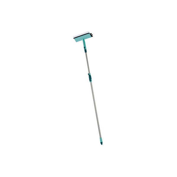 4006501511041 - Fensterabzieher mit Bürste und Teleskopstiel - 28 cm Wischbreite - 110-190 cm - Click System - türkis - grau 4006501511041 - Fensterabzieher mit Bürste und Teleskopstiel - 28 cm Wischbreite - 110-190 cm - Click System - türkis - grau
