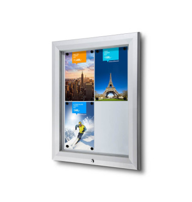 Schaukasten T SCT4XA4PH, 4xA4 (A2), silber, magnetisch