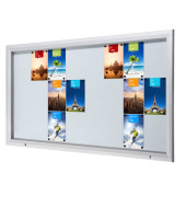 Schaukasten T-Line 24 x A4 Metallrückwand weiß, silber magnetisch