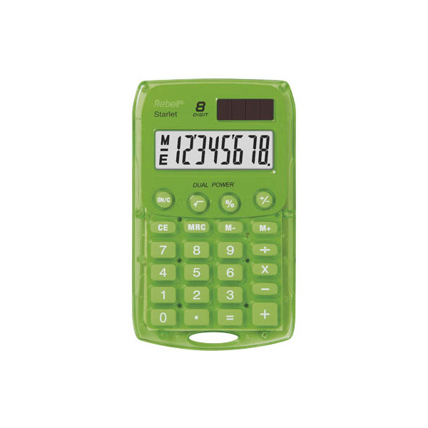 8595179504791 - Taschenrechner Starlet Solar- Batterie LCD-Display grün 1-zeilig 8-stellig 8595179504791 - Taschenrechner Starlet Solar- Batterie LCD-Display grün 1-zeilig 8-stellig