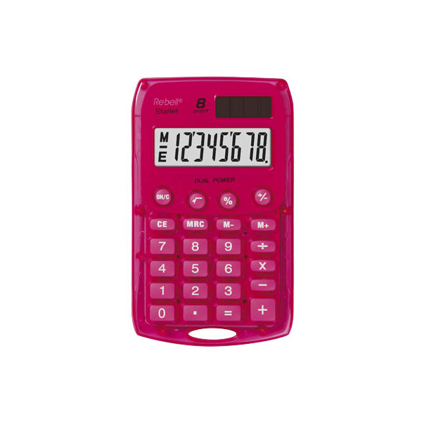 8595179504821 - Taschenrechner Starlet Solar- Batterie LCD-Display pink 1-zeilig 8-stellig 8595179504821 Rebell